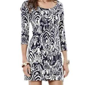 Lilly Pulitzer Zebra Print Dress Blue/Cream